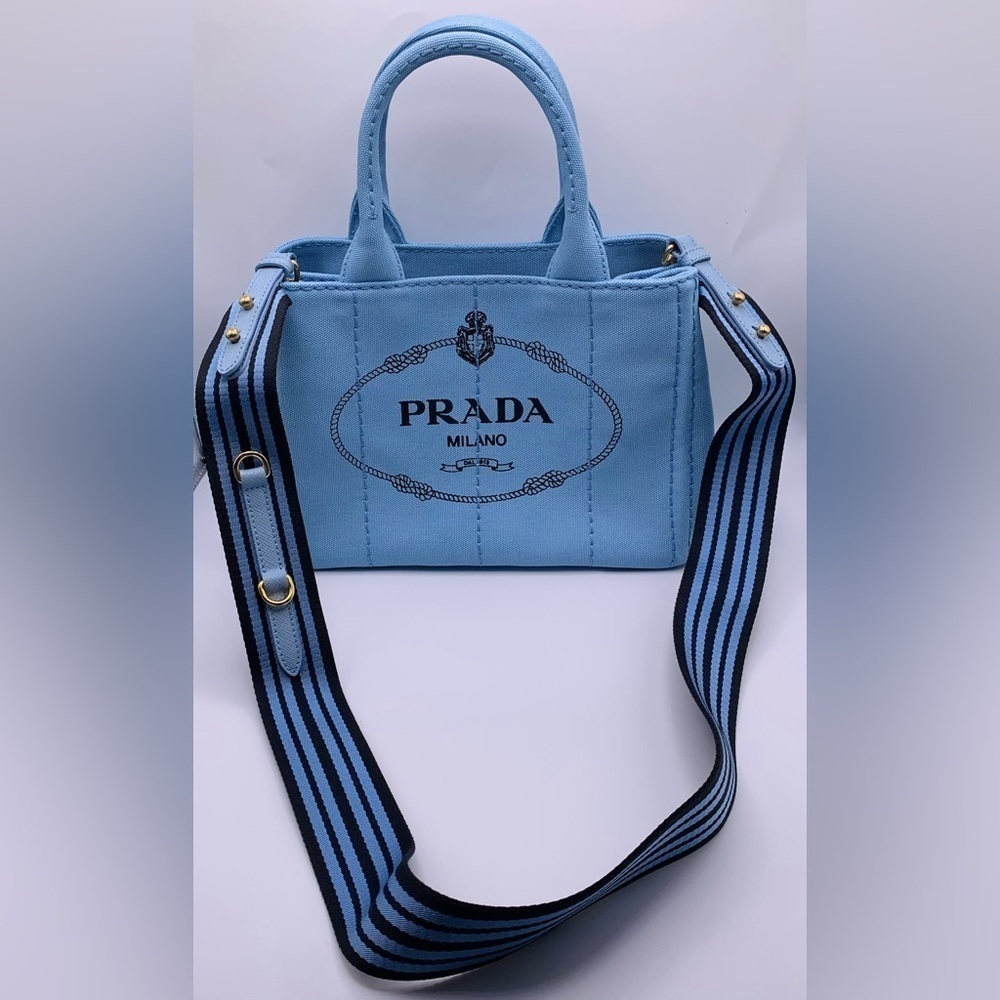Prada Canapa Logo Tote - Beautiful Blue 🩵 - Picture 3 of 12